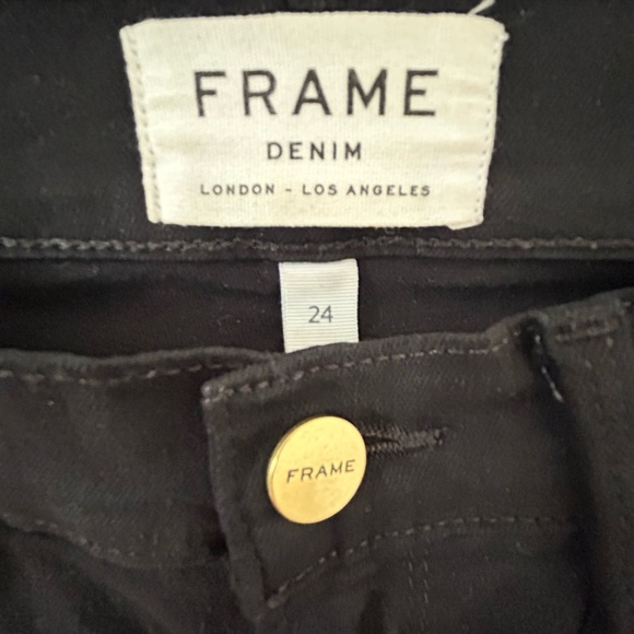 FRAME skinny mid rise black stretch denim - Picture 4 of 4